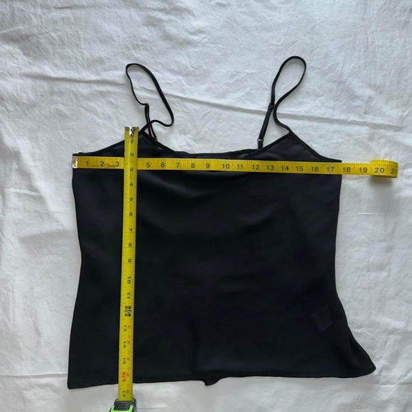 Y2k Attention Black Sheer Tank Top Sz L Whimsigoth Fairy - Picture 5 of 5